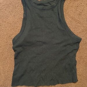 New day green cut tank top